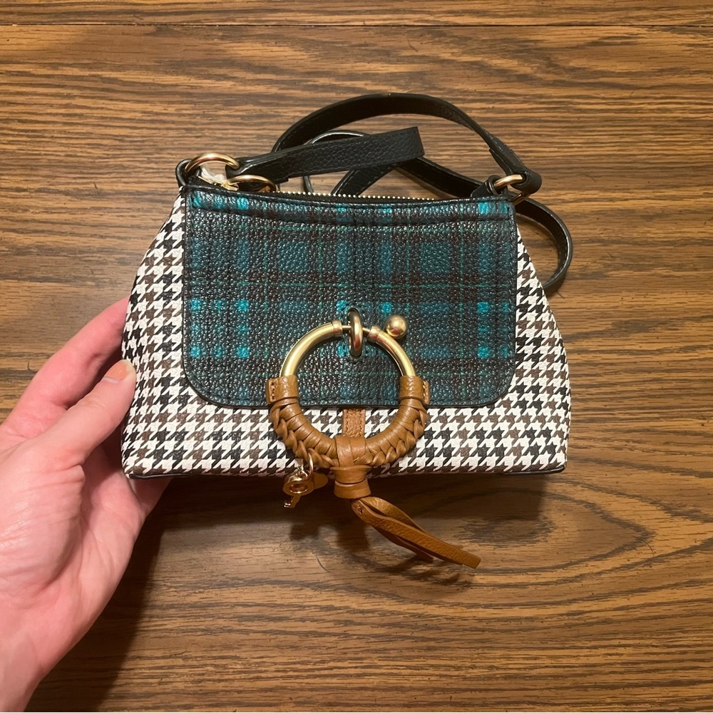 NWT See By Chloe Houndstooth Plaid Joan Crossbody Bag
